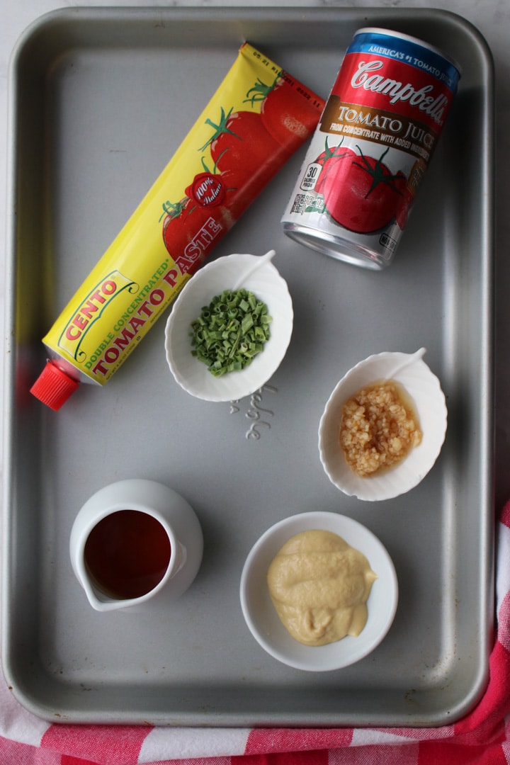 ingredients to make tomato vinaigrette