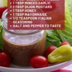 list of ingredients to make creamy balsamic salad dressing