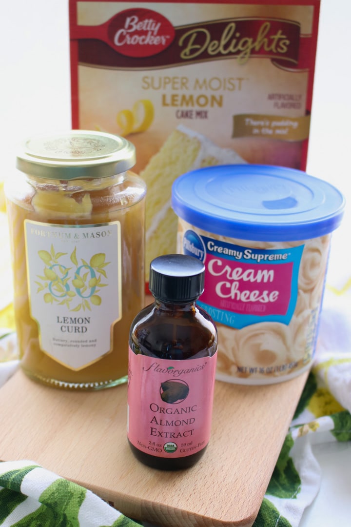 Ingredient to make lemon almond cupcakes with lemon curd frosting