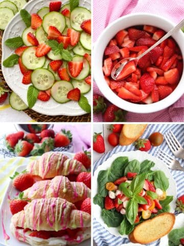 Four strawberry recipe photos