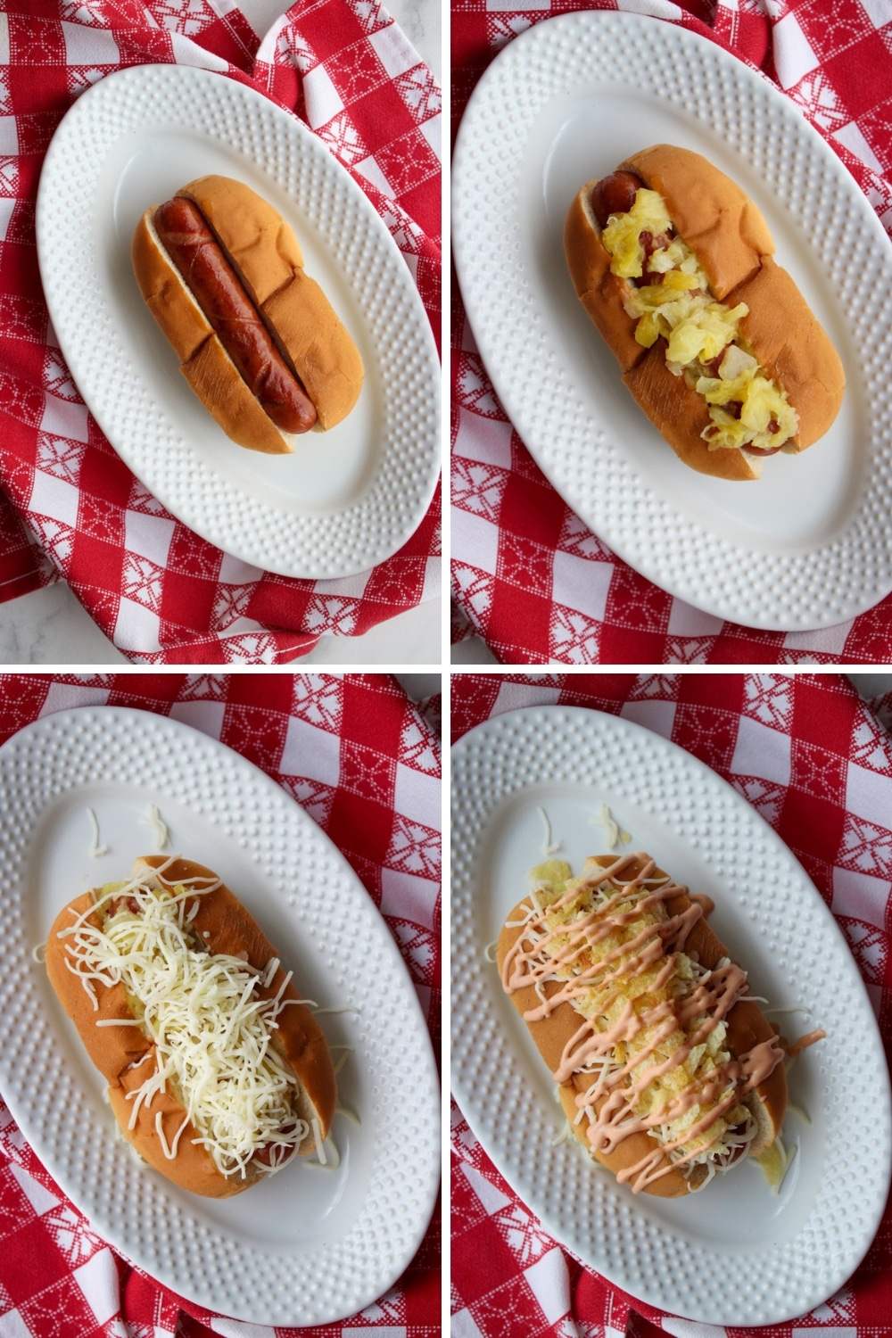 how to assemble columbian-style hot dogs