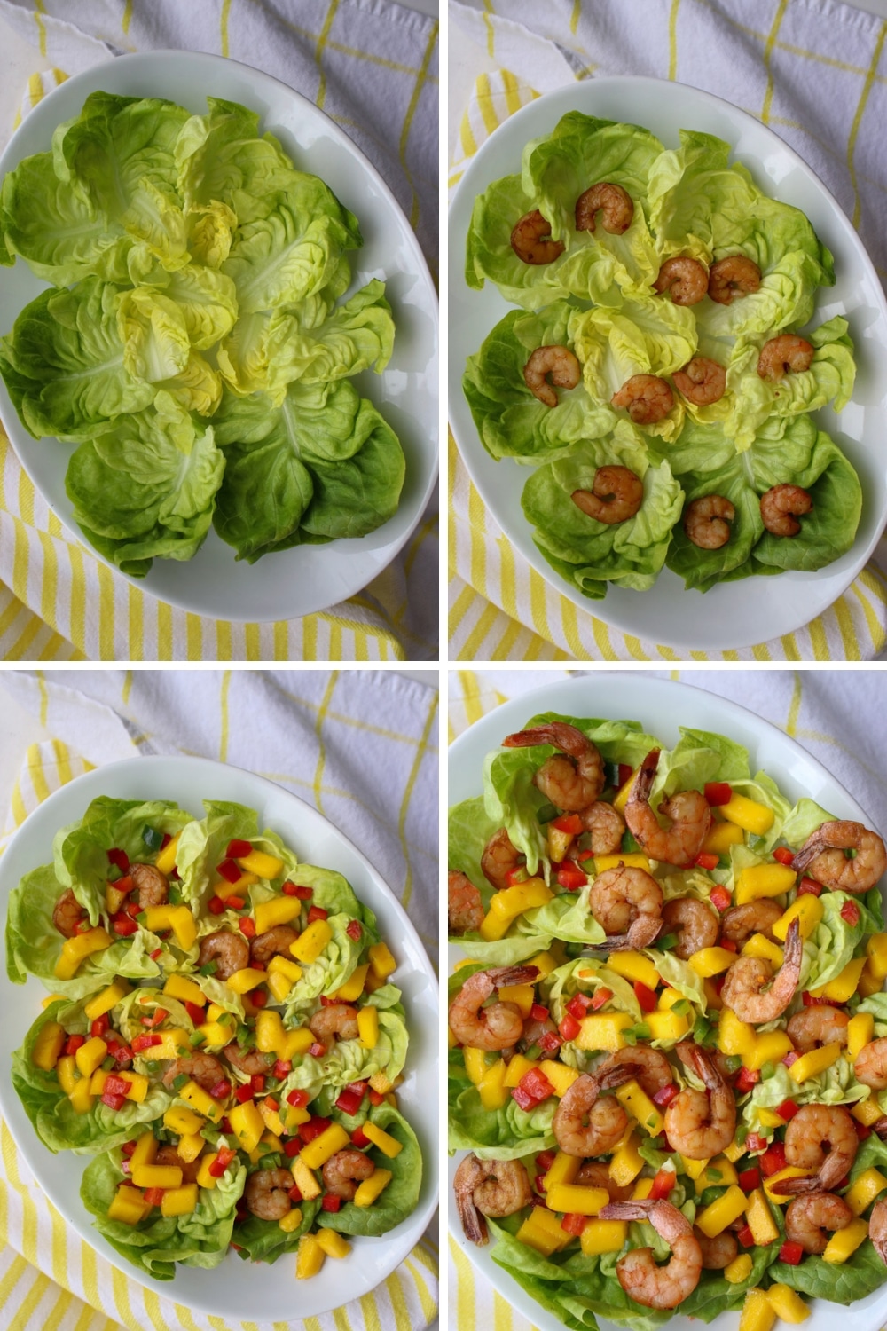 Steps showing how to make Shrimp and Mango Salad