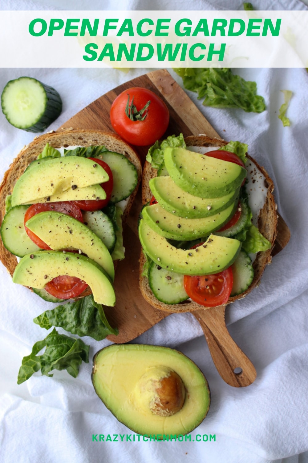 Preparing an open-face veggie sandwich is quick and easy and packed with nutrients. Check out the recipe for the special protein-packed ingredient.  via @krazykitchenmom