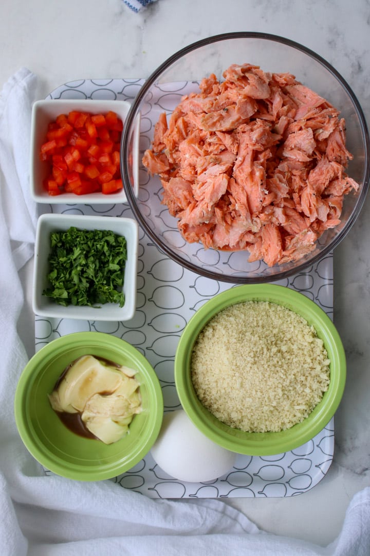 ingredients to make salmon patties