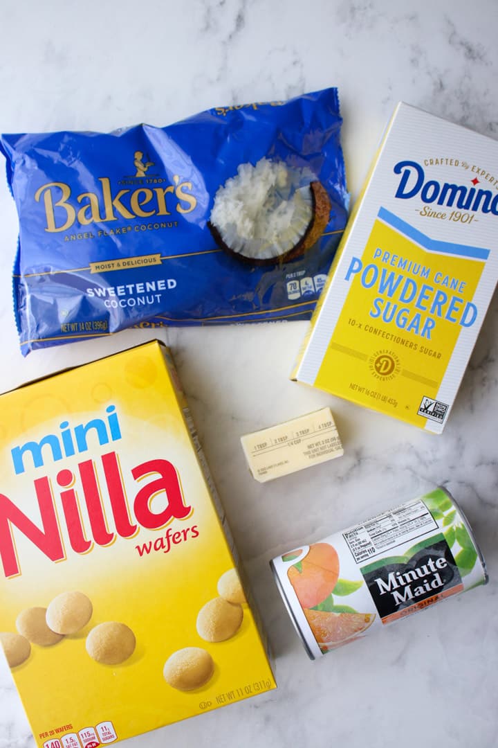 INGREDIENTS TO MAKE NO-BAKE TROPICAL COOKIE BALLS