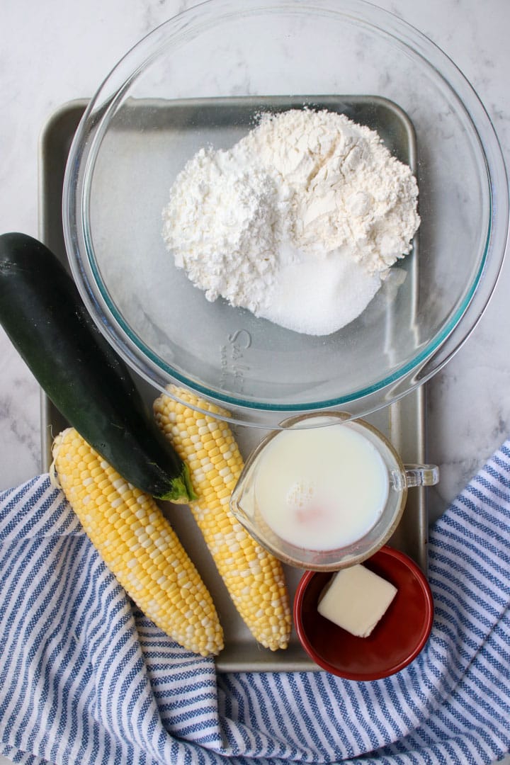 ingredients to make zucchini corn fritters