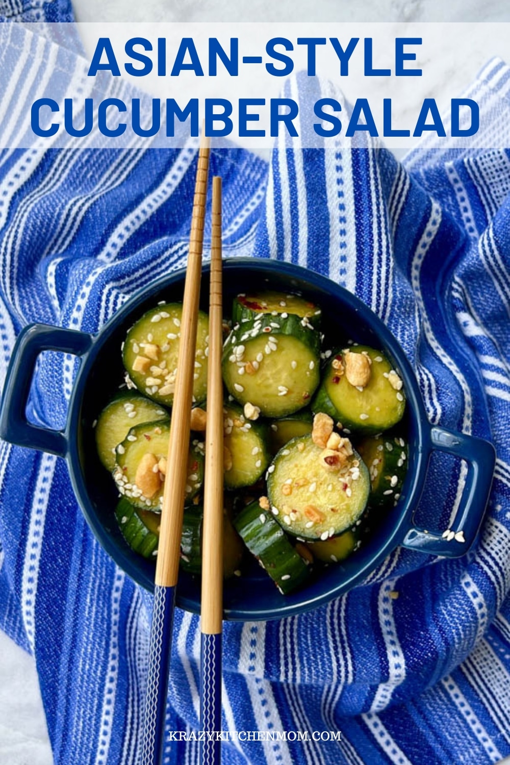 Asian Style Cucumber Salad - where healthy meets flavor. This salad is sweet, tangy, a little spicy, and super refreshing. via @krazykitchenmom