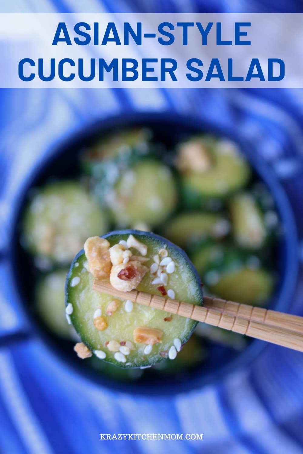 Asian Style Cucumber Salad - where healthy meets flavor. This salad is sweet, tangy, a little spicy, and super refreshing. via @krazykitchenmom