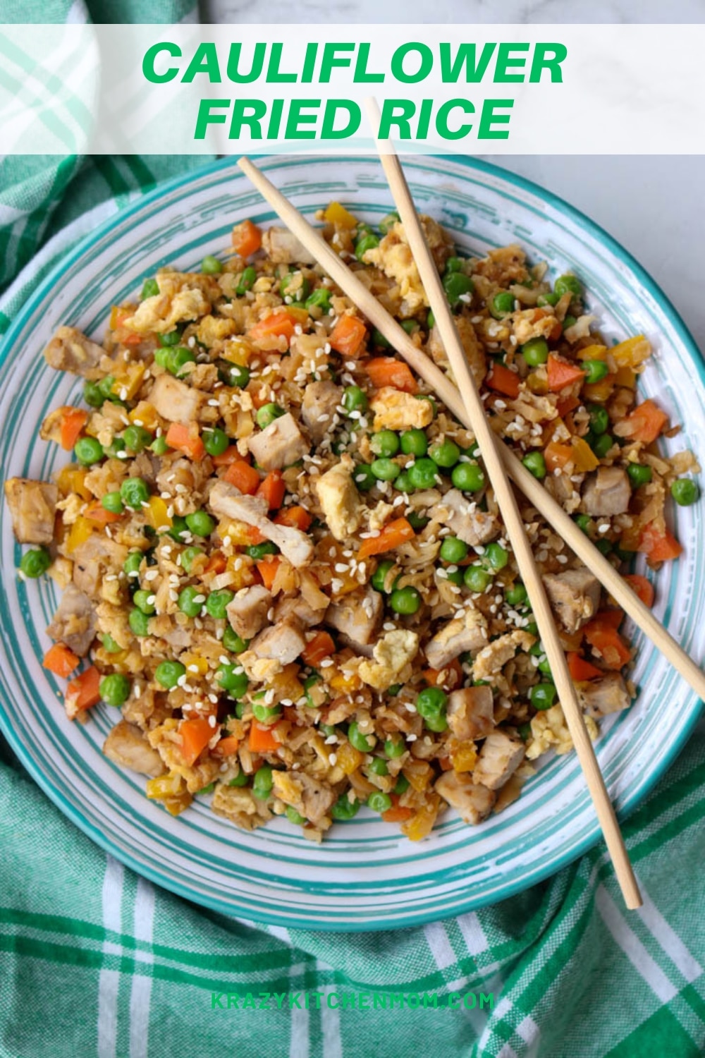 This tasty recipe is an alternative to traditional fried rice. We've swapped the rice for healthy cauliflower rice.  via @krazykitchenmom