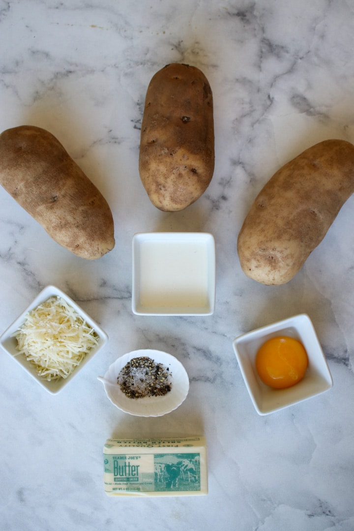 Ingredients to make duchess potatoes