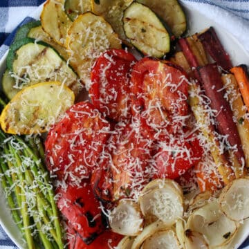 bowl of grilled assorted vegetables