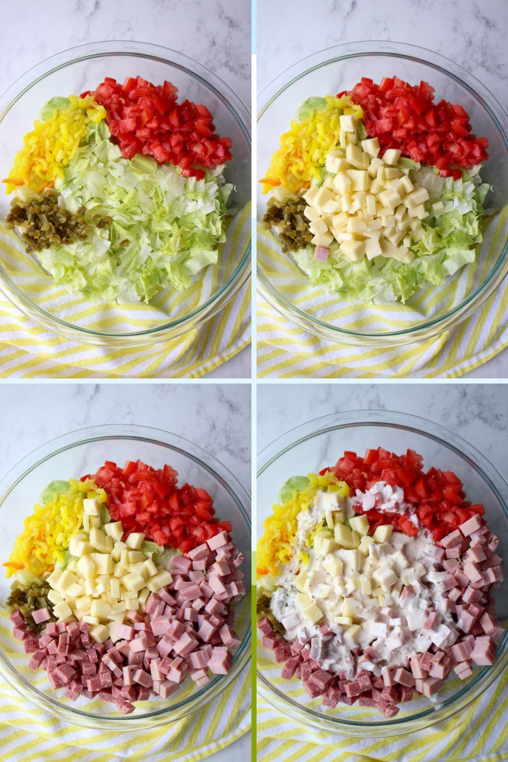 how to assemble grinder chopped salad