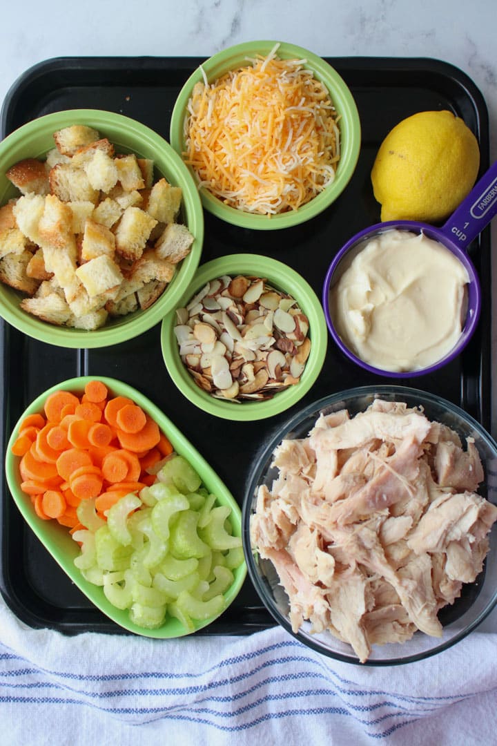 INGREDIENTS TO MAKE ROTISSERIE CHICKEN SALAD CASSEROLE 