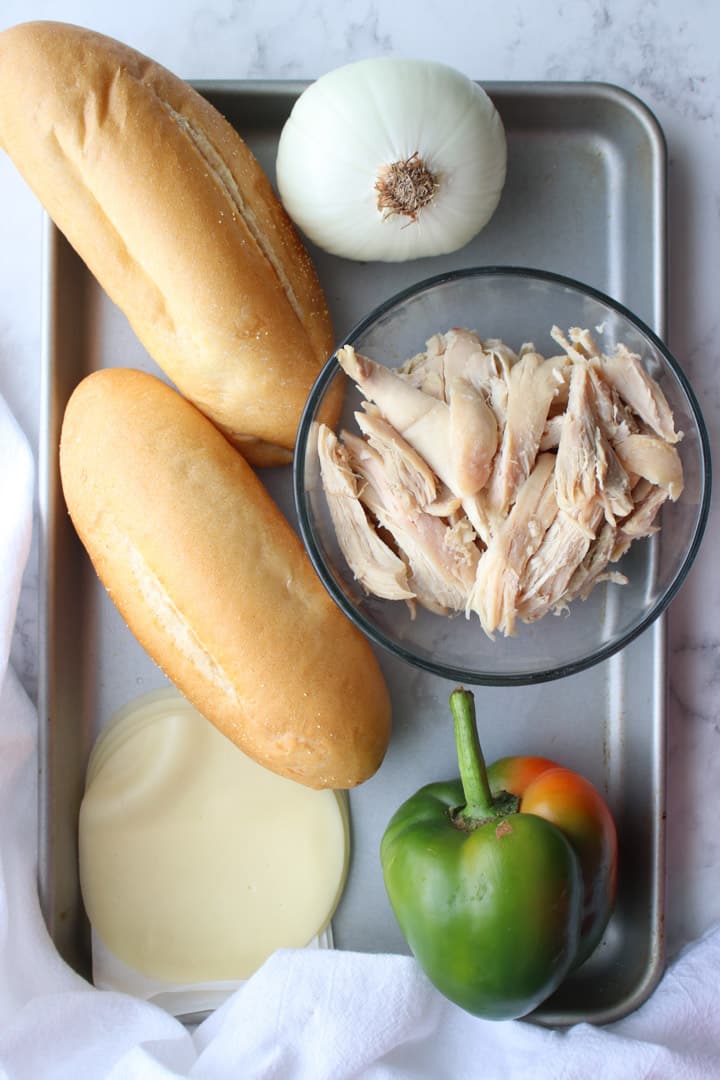 ingredients to make ROTISSERIE CHICKEN PHILLY CHEESESTEAK 