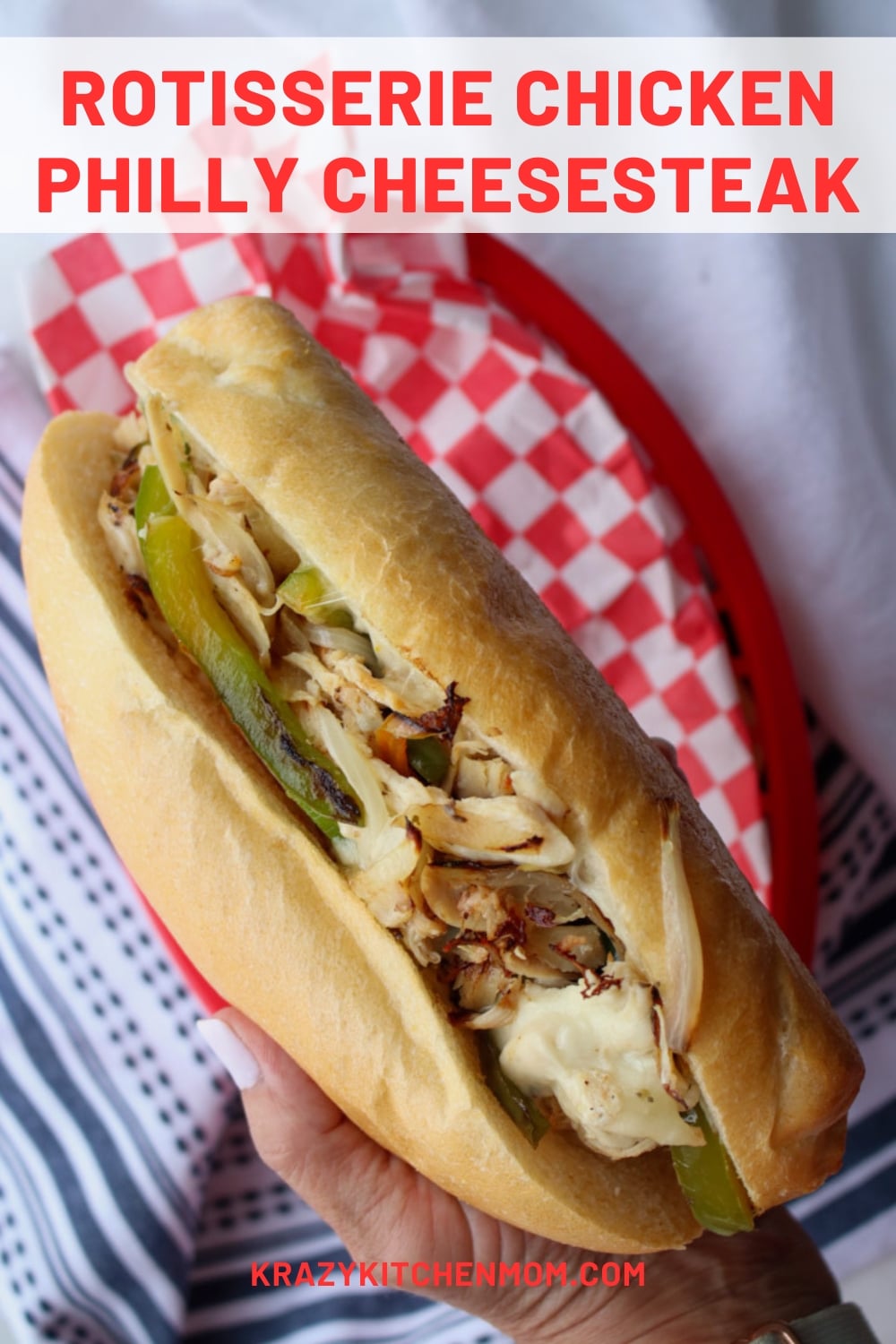 Transform an ordinary store-bought rotisserie chicken into an extraordinary Philly Cheesesteak! Comfort and convenience rolled into one. via @krazykitchenmom