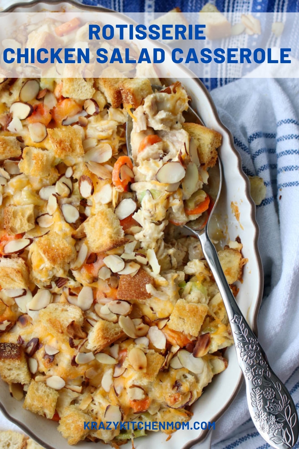 Enjoy a balanced meal with this easy and tasty rotisserie chicken salad casserole recipe. Quick weeknight dinner in 30 minutes. via @krazykitchenmom