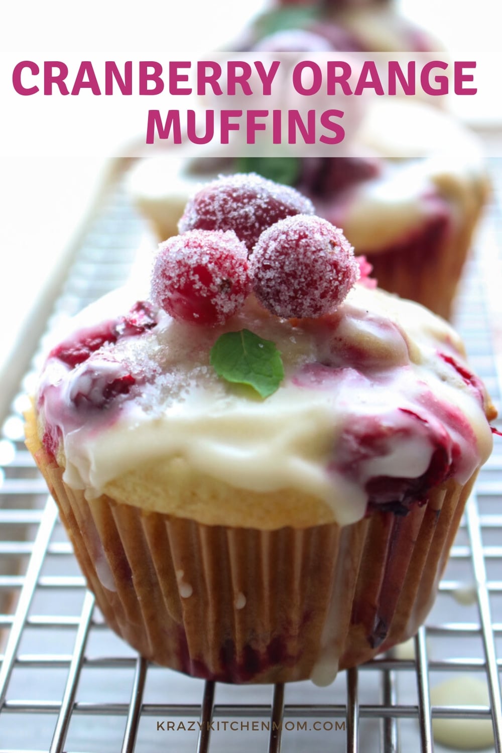 Treat yourself and your family to a delicious morning breakfast with these Cranberry Orange Muffins with a sweet Orange Glaze. via @krazykitchenmom