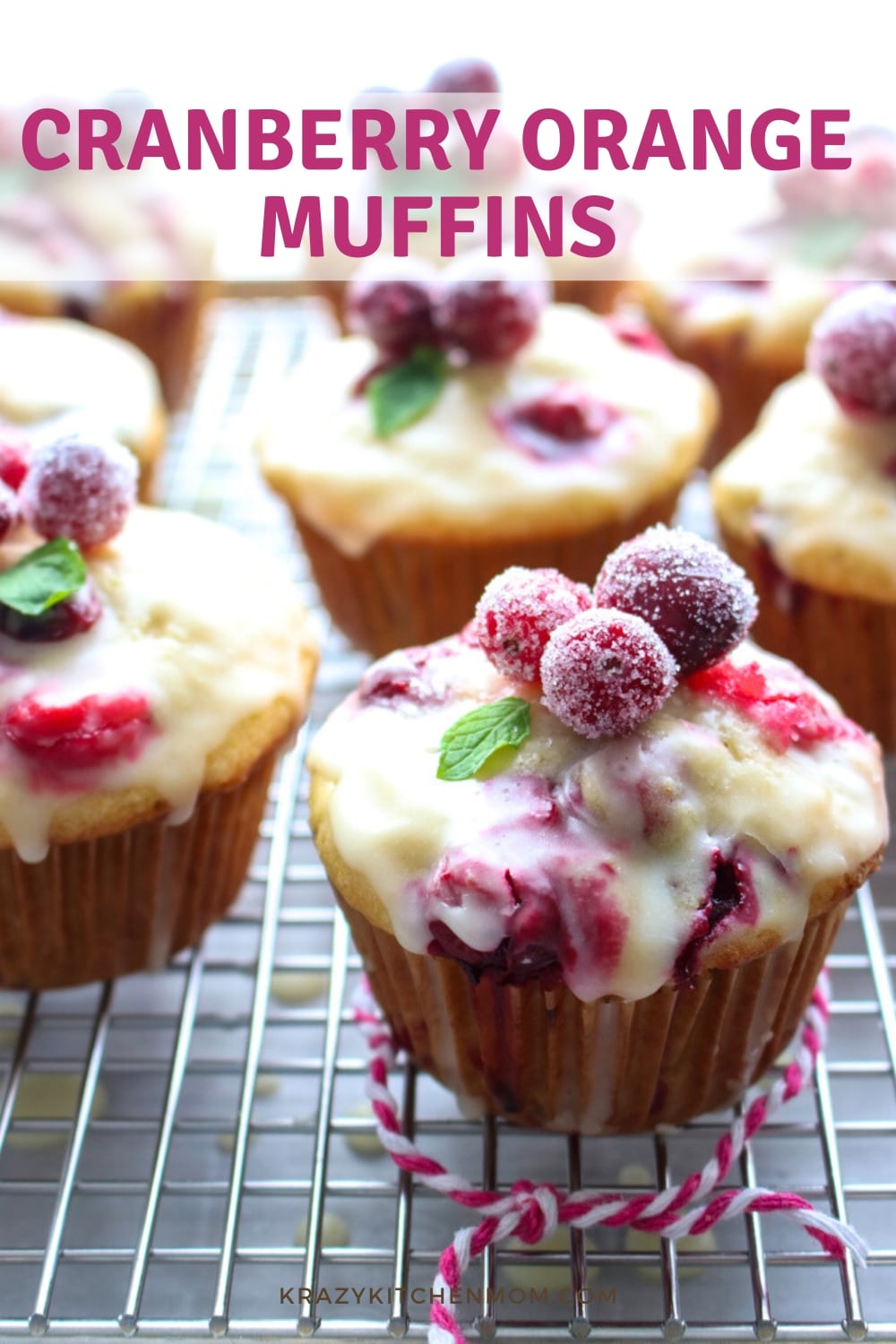 Treat yourself and your family to a delicious morning breakfast with these Cranberry Orange Muffins with a sweet Orange Glaze. via @krazykitchenmom