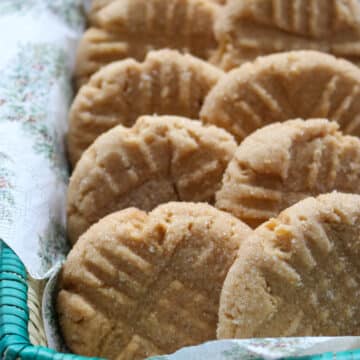 basket of peanut butter cookies