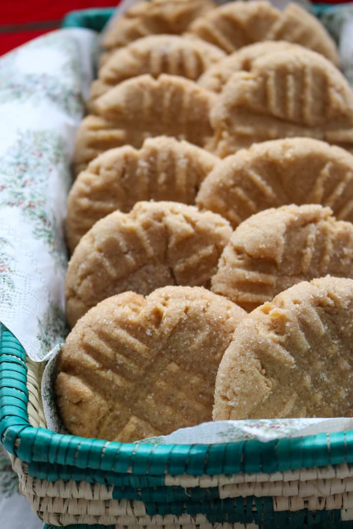 basket of peanut butter cookies