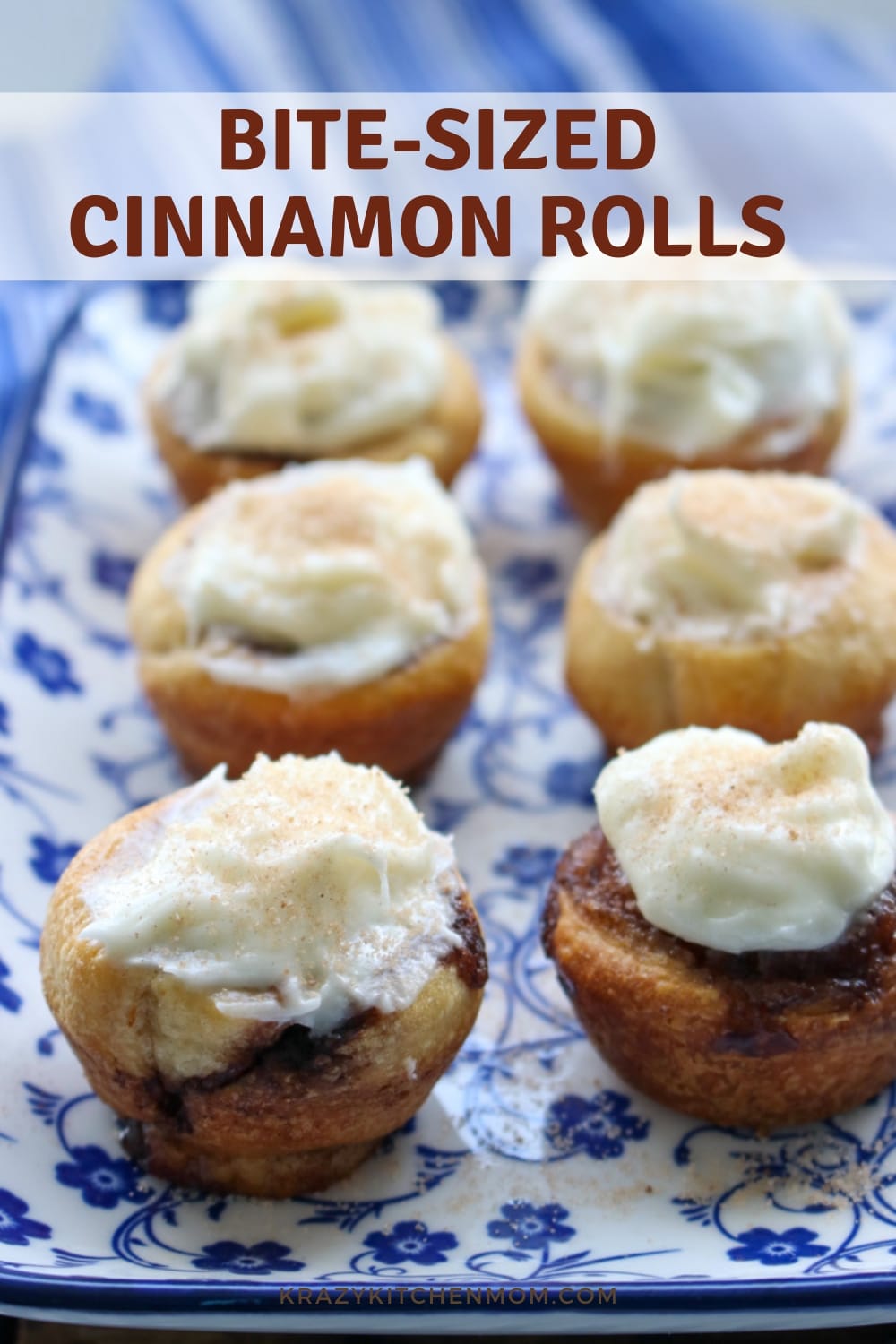 Who doesn't love a delicious cinnamon roll? Now, you can indulge in bite-sized cinnamon rolls - the perfect size for snacking! via @krazykitchenmom