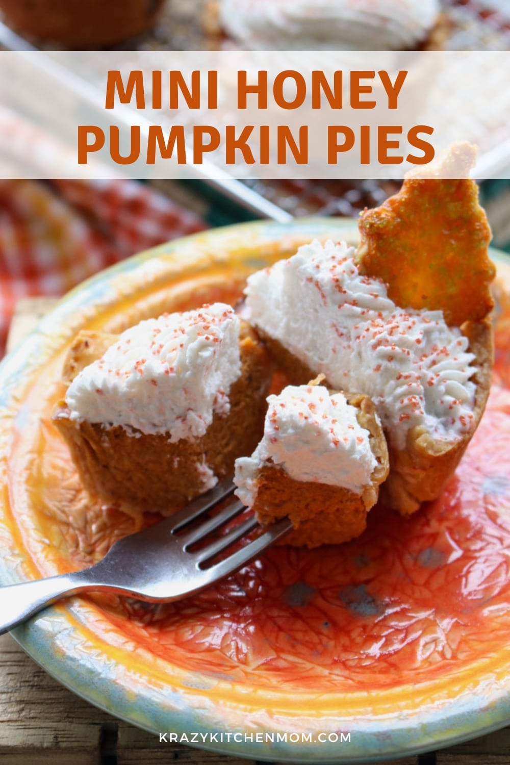 It's pumpkin season and time to think about pumpkin everything. Mini honey pumpkin pies are kissed with sweet honey. The perfect individual serving.  via @krazykitchenmom