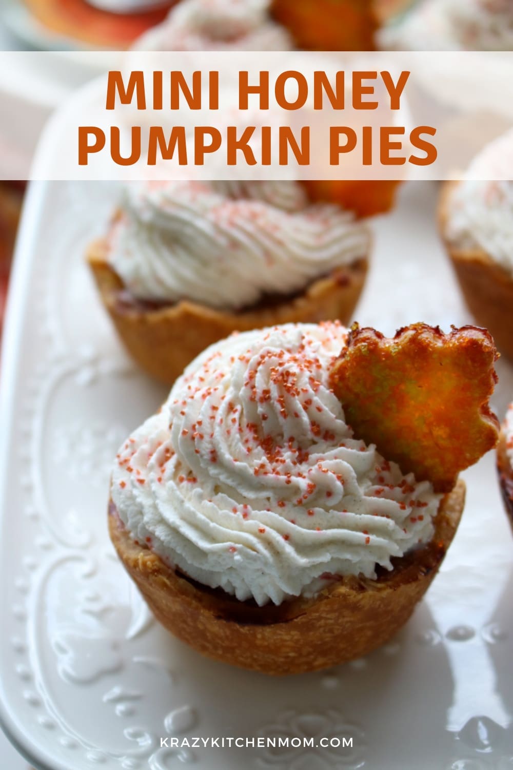 It's pumpkin season and time to think about pumpkin everything. Mini honey pumpkin pies are kissed with sweet honey. The perfect individual serving.  via @krazykitchenmom