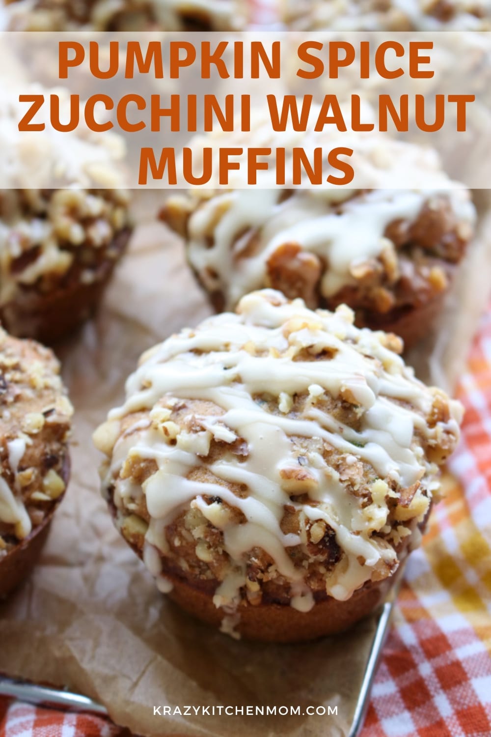 Pumpkin Spice Zucchini Walnut Muffins are a classic fall treat that combines the flavors of pumpkin spice with the crunch of walnuts and the sweetness of zucchini. via @krazykitchenmom