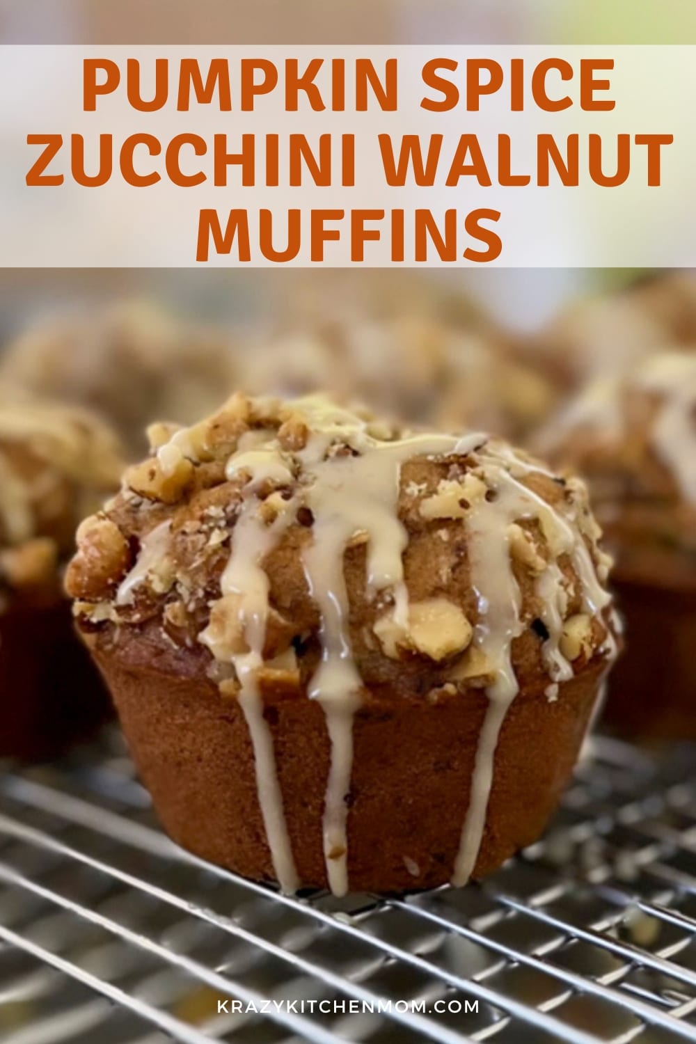 Pumpkin Spice Zucchini Walnut Muffins are a classic fall treat that combines the flavors of pumpkin spice with the crunch of walnuts and the sweetness of zucchini. via @krazykitchenmom