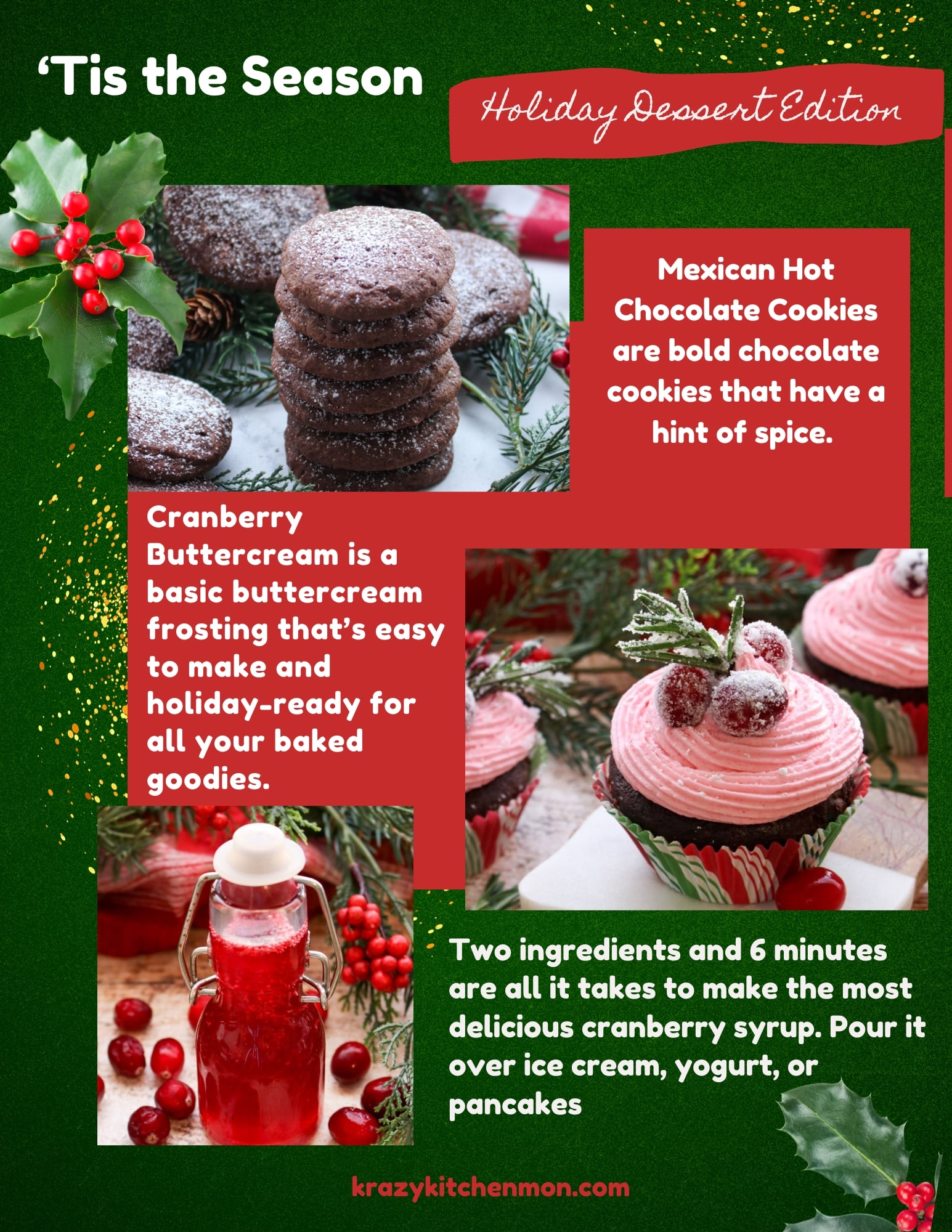 Celebrate the holidays with these delicious desserts. Our holiday collection of sweet treats is sure to please the whole family. via @krazykitchenmom