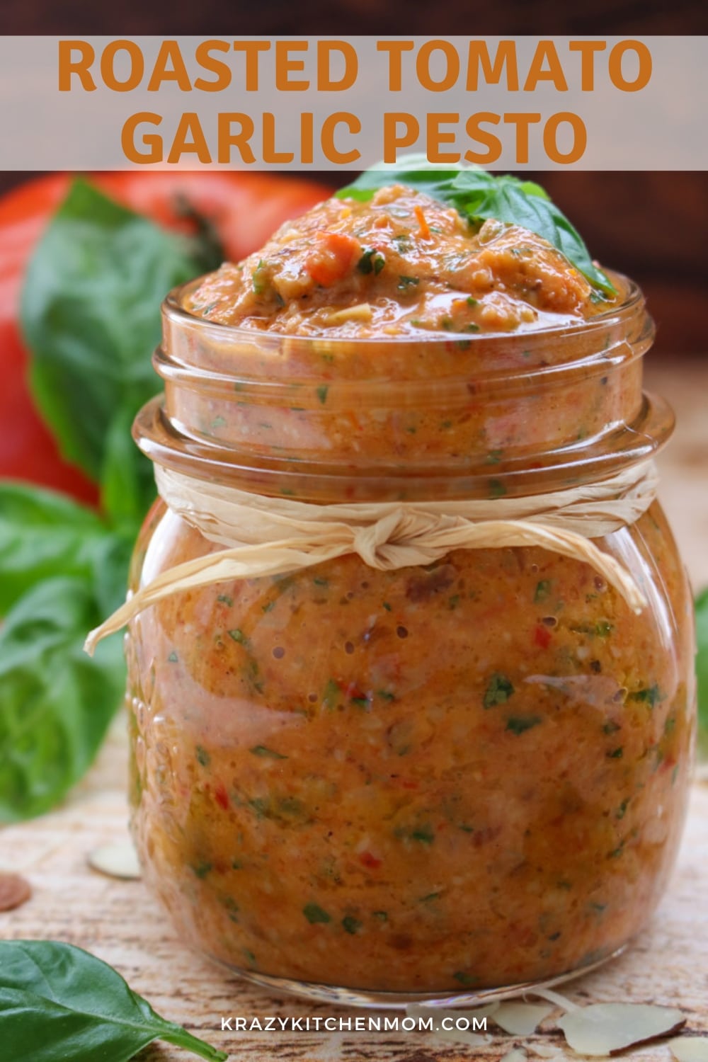 This tomato pesto will redefine the way you think of classic pesto, using roasted tomatoes and garlic to provide an extra kick of flavor and richness. via @krazykitchenmom