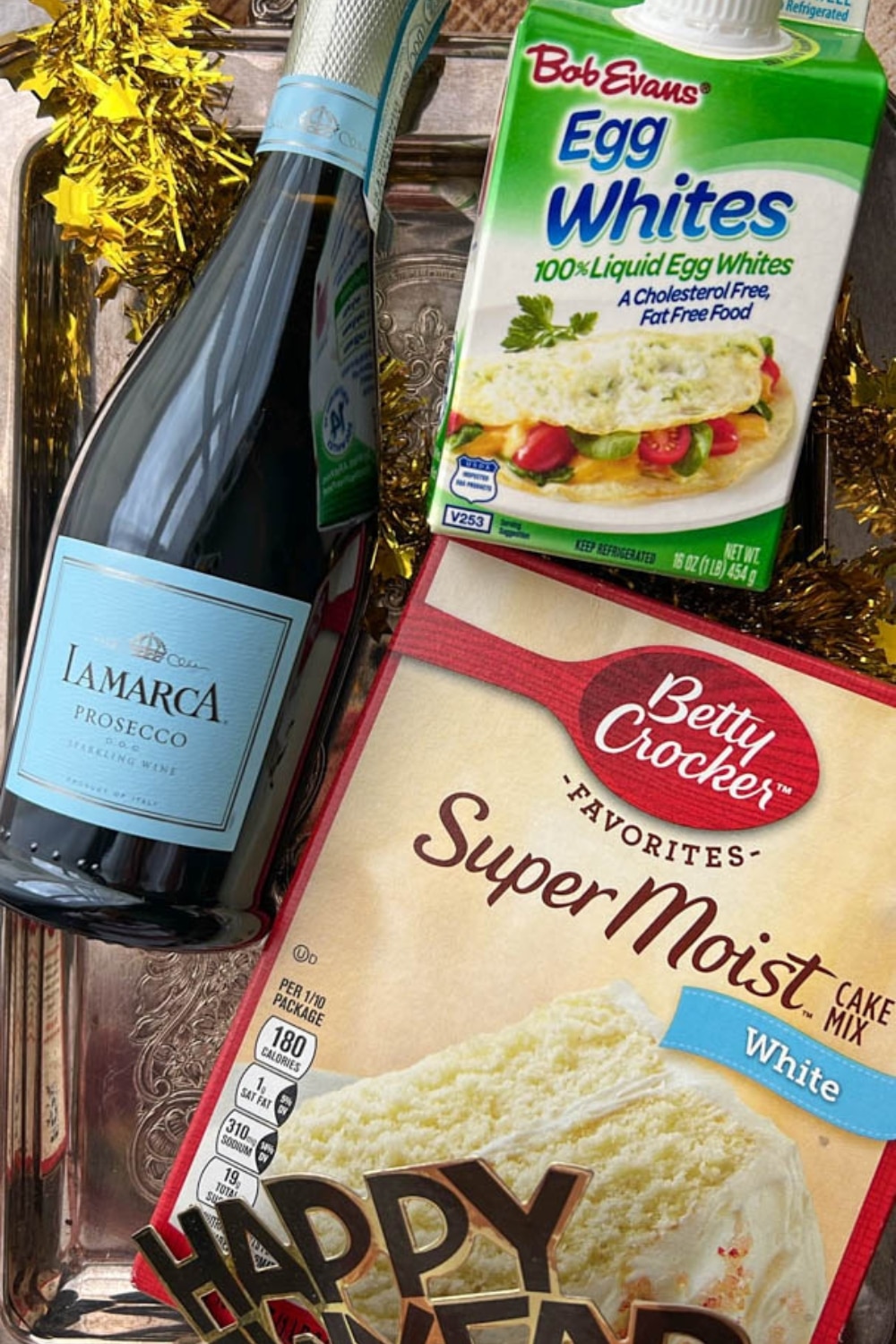 ingredients to make Prosecco cupcakes