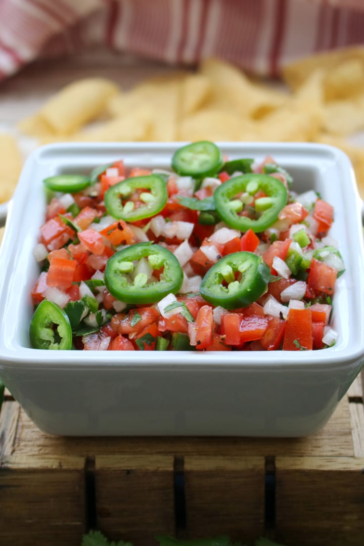 SQUARE BOWL OF PICO DE GALLO