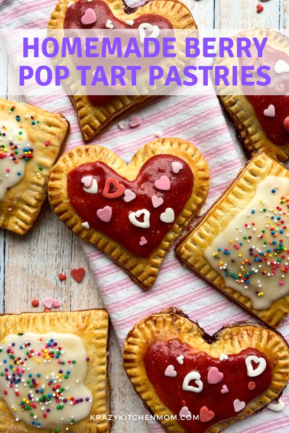 Homemade Berry Pop Tart Pastries are easy to make and taste just like the store-bought version. Warning: they'll disappear quickly. via @krazykitchenmom