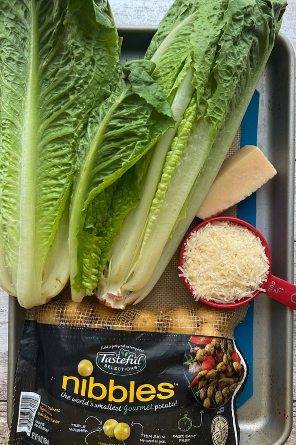 ingredients to make Crispy Parmesan Potato Caesar Salad