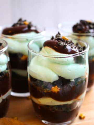 grasshopper parfaits on a board