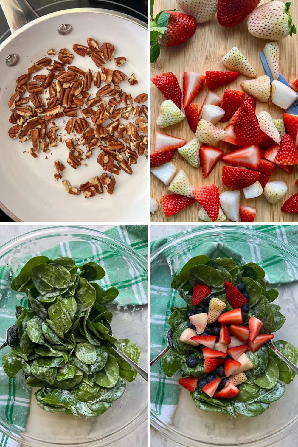 HOW TO MAKE RED WHITE BLUE BERRY SPINACH SALAD 1