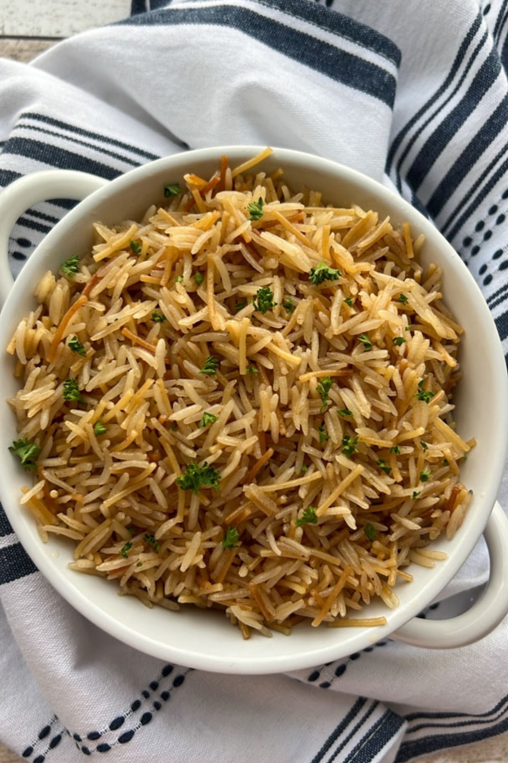 bowl of rice pilaf