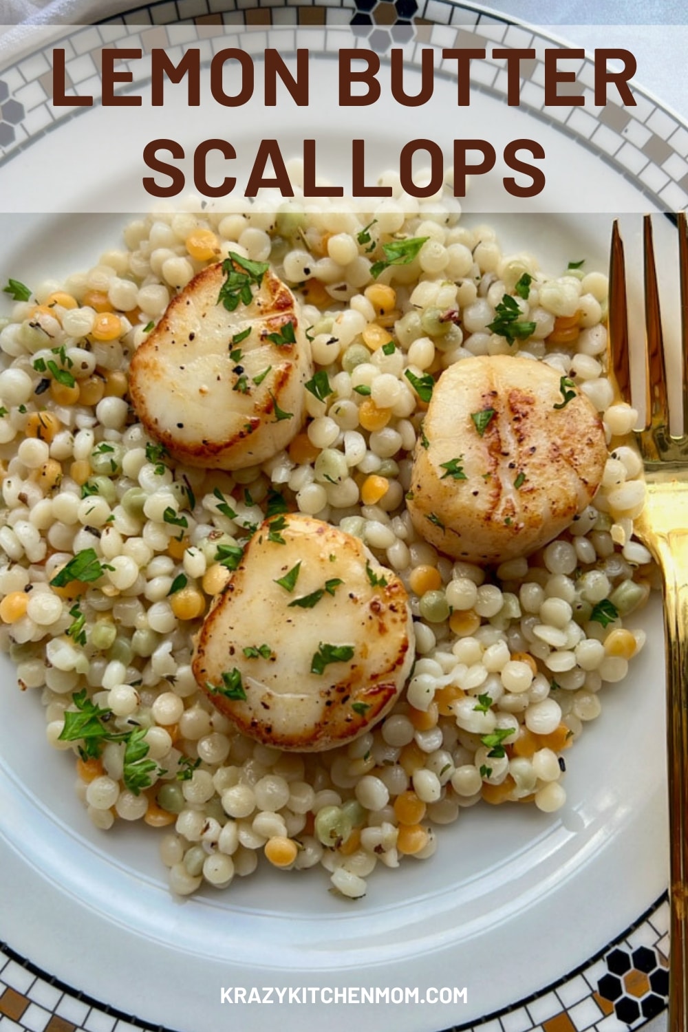 An elegant seafood dish featuring succulent scallops seared and drizzled with a luscious sauce made from rich butter and zesty lemon. via @krazykitchenmom