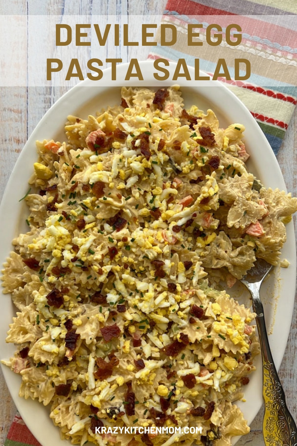If you love deviled eggs, you will love this pasta salad. It’s the perfect side dish for all your gatherings. via @krazykitchenmom