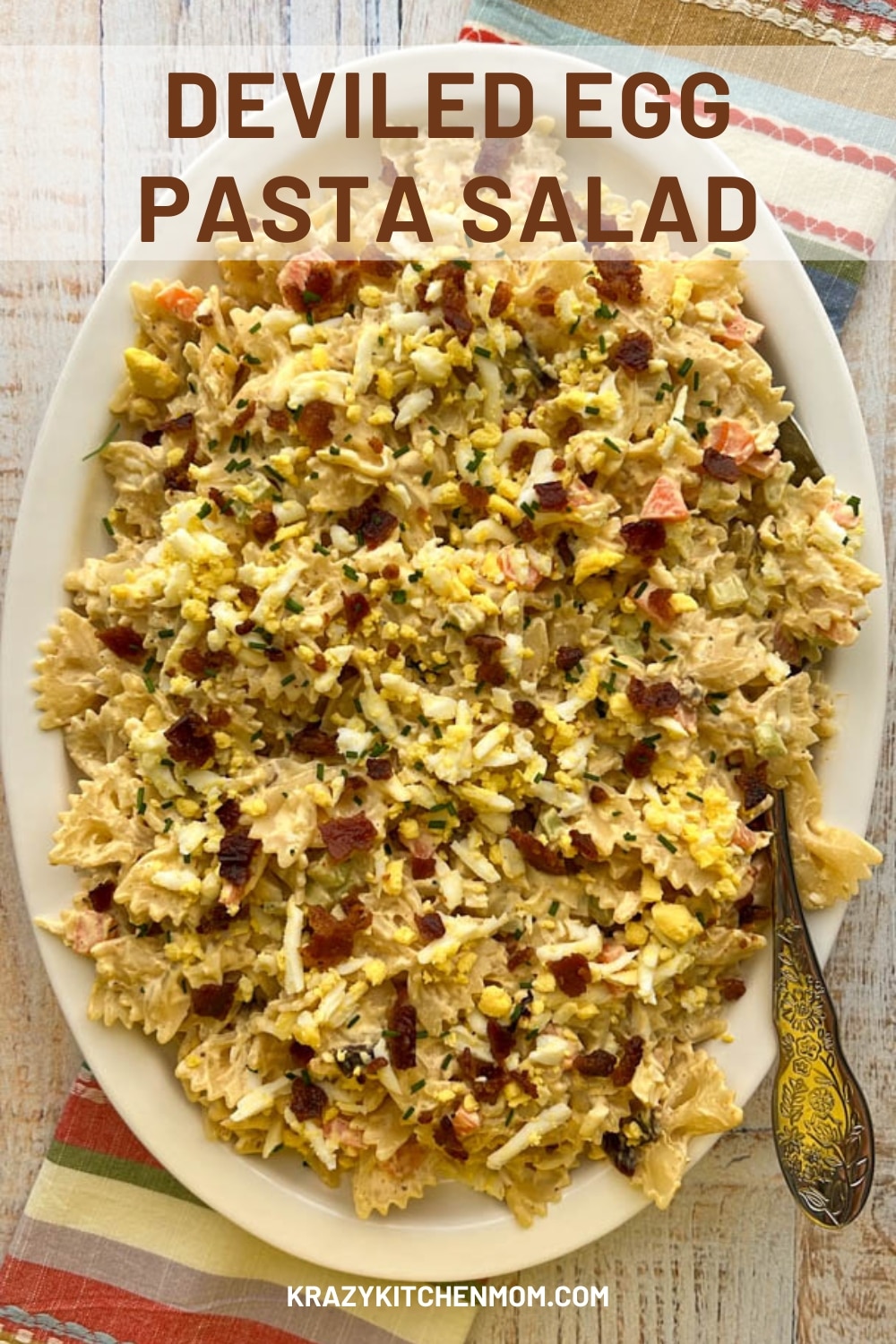 If you love deviled eggs, you will love this pasta salad. It’s the perfect side dish for all your gatherings. via @krazykitchenmom