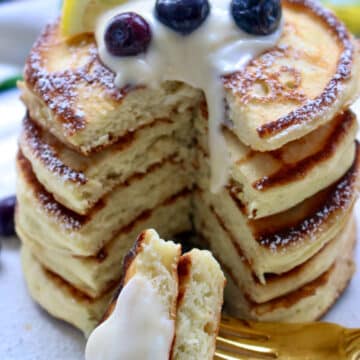 stack of Lemon Ricotta Pancakes