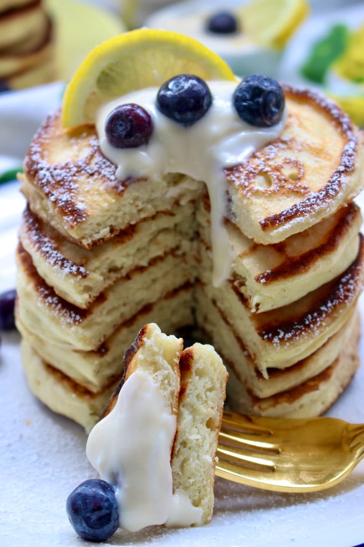 stack of Lemon Ricotta Pancakes