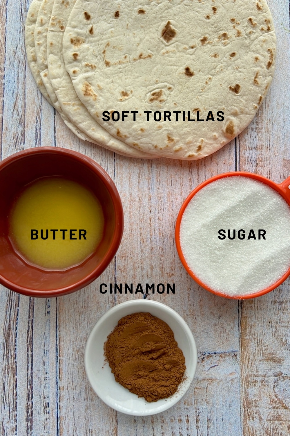ingredient to make cinnamon sugar chips