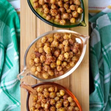 3 bowls of roasted chickpeas