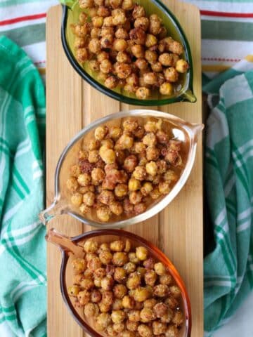 3 bowls of roasted chickpeas