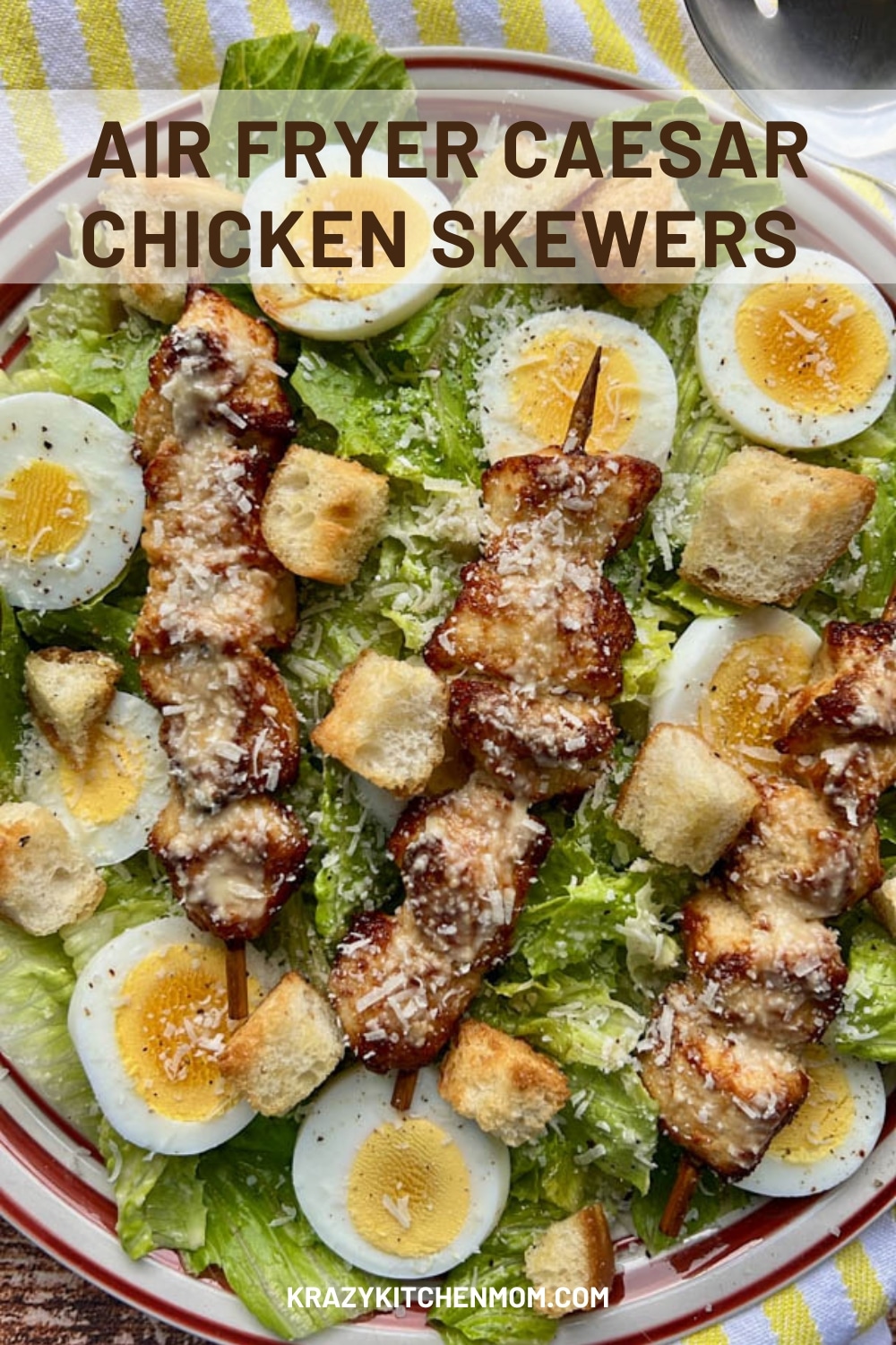 These skewers take succulent pieces of chicken breast, marinated in a zesty Caesar dressing, and cook them to golden-brown perfection in the air fryer. The result? Juicy, flavorful bites with a satisfying crunch, all while cutting down on the extra oil typically used in frying. via @krazykitchenmom