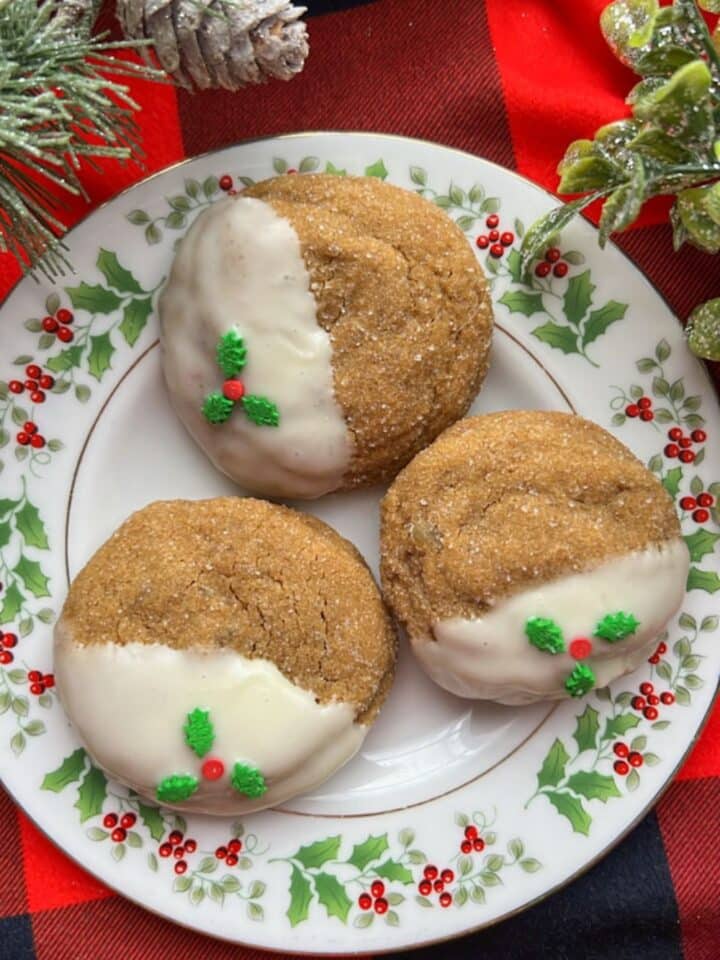 three christmas gingerbread cookies
