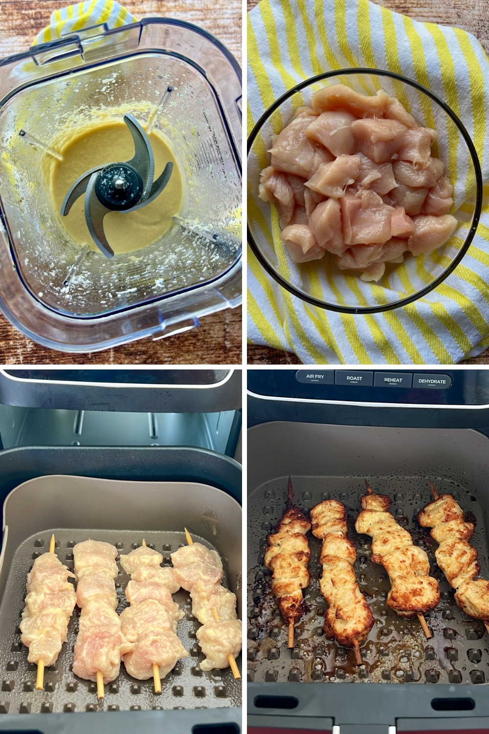 how to make air fryer caesar chicken skewers
