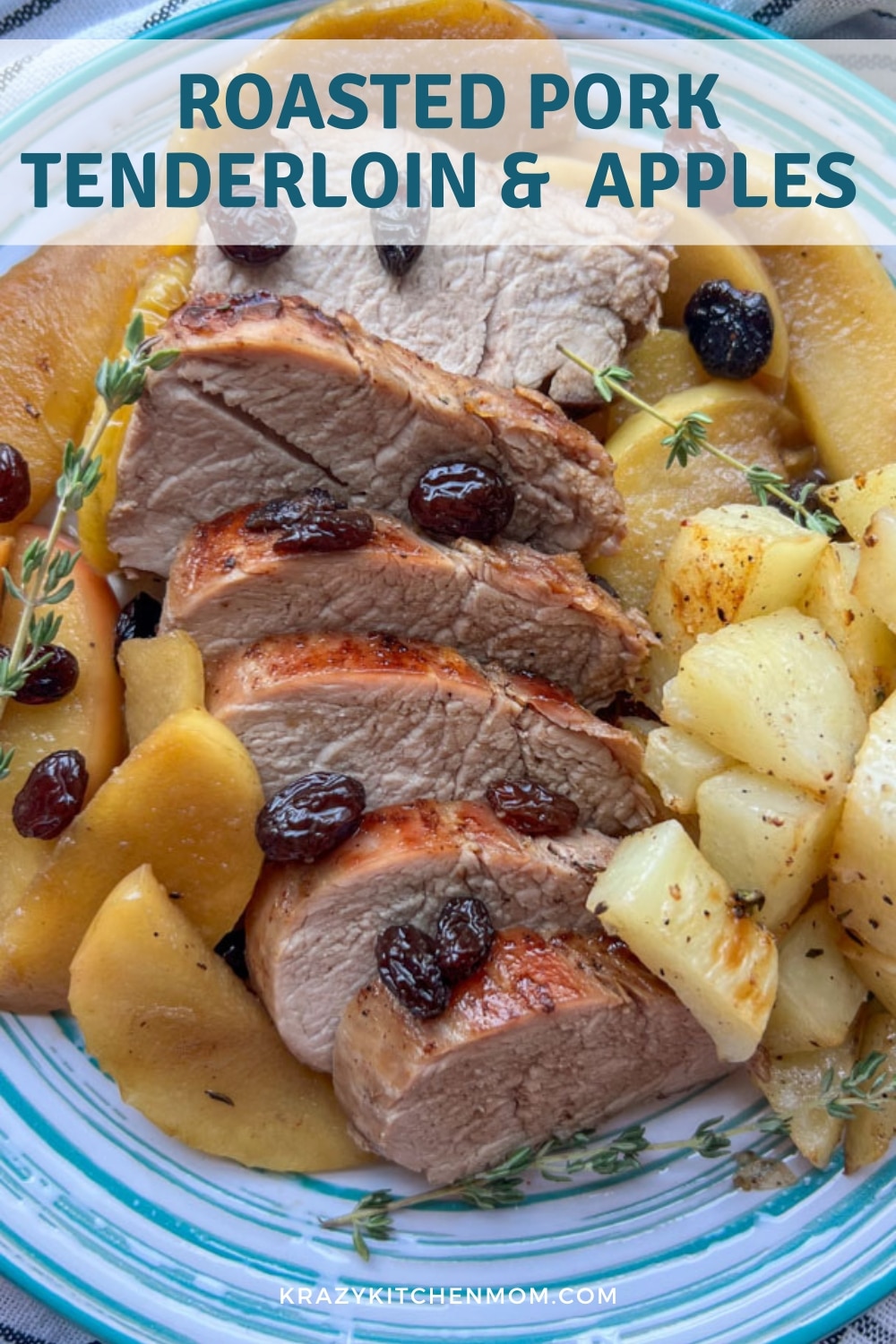 Roasted Pork Tenderloin with Apples combines the savory richness of perfectly cooked pork with the sweet, crisp flavor of apples, creating a dish that is elegant and comforting. via @krazykitchenmom